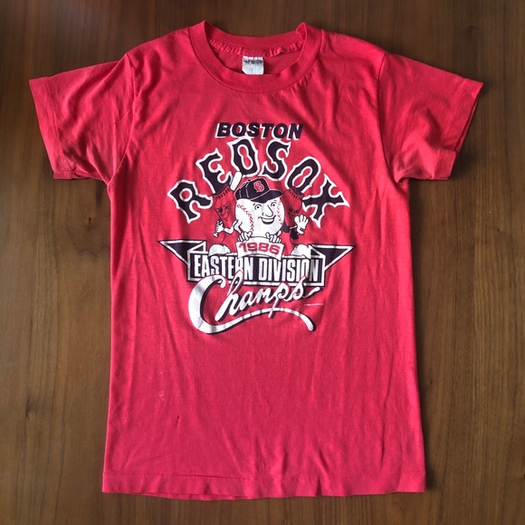 Vintage Boston Red Socks 1986 World Eastern Division Champs TShirt ✨ Extra Small - Picture 1 of 9